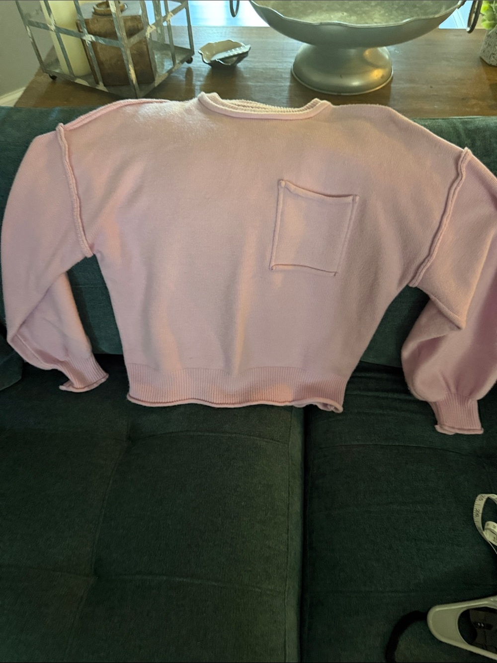 Boutique Light Pink Women's Pocket Sweater - Casual Knit